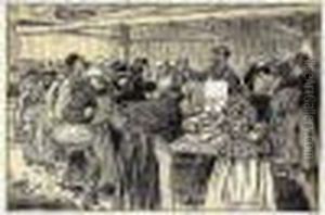 Street Market by Theophile Alexandre Steinlen