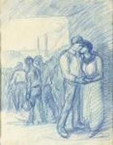 Embracing Couple by Theophile Alexandre Steinlen