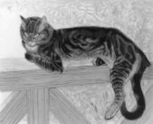 L'ete, Chat Sur Une Balustrade (crauzat 292) by Theophile Alexandre Steinlen
