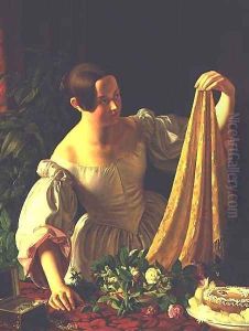 Girl Inspecting her Birthday Presents by Ernst Harmann Schlichting