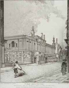South West View of Bethlem Hospital and London Wall, 1814 by John Thomas Smith