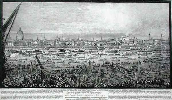 The Remains of Lord Nelson Conveyed up the Thames from Greenwich to Whitehall, 8th January 1806 - view 1