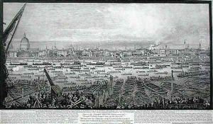 The Remains of Lord Nelson Conveyed up the Thames from Greenwich to Whitehall, 8th January 1806 by John Thomas Smith