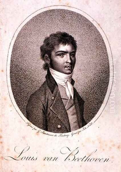 Portrait of Louis van Beethoven 1712-73 engraved by Johann Joseph Neidl 1776-1832 - view 1