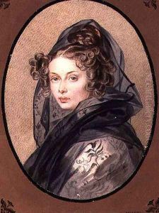 Portrait of Alexandra Grigorievna Muravyova 1804-32, 1825 by Pyotr Fyodorovich Sokolov