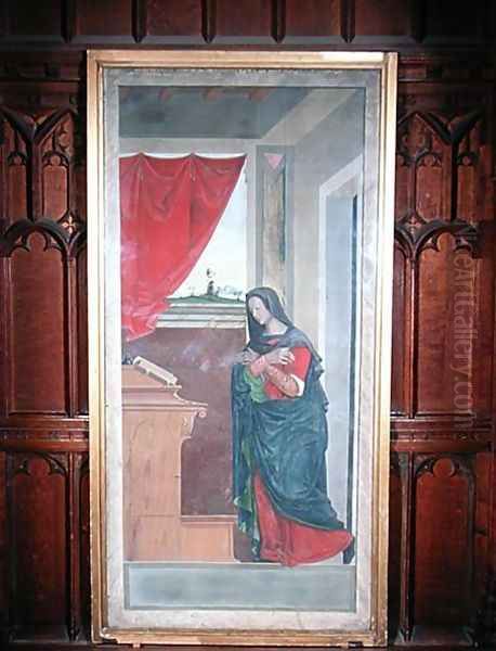 Virgin Annunciate, annunciation panel originally forming one of the outside shutters of the organ in San Bartolomeo, Vicenza - view 1