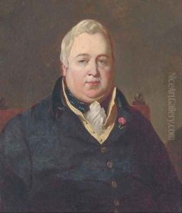 Portrait of the Hon. William Maule of Panmure MP (1771-1852), seated bust-length, in a black coat and yellow waistcoat, a flower in his lapel