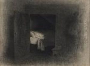 Hole In The Wall Or Painter's Row: Dark Bedroom by Joseph Stella