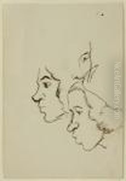 Study Of Heads - view 1