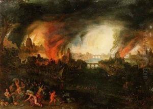 The Burning of Troy by Pieter Schoubroeck