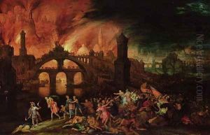 The Destruction of Troy, 1606 by Pieter Schoubroeck