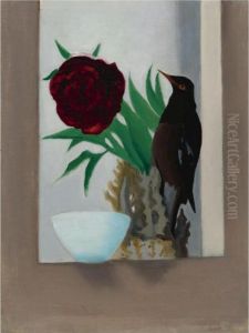 Bird With Flower And Blue Bowl by Joseph Stella
