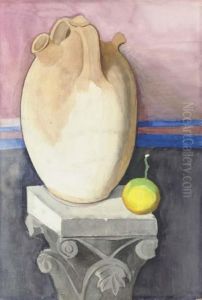 A Still Life With A Jug And A Lemon by Joseph Stella