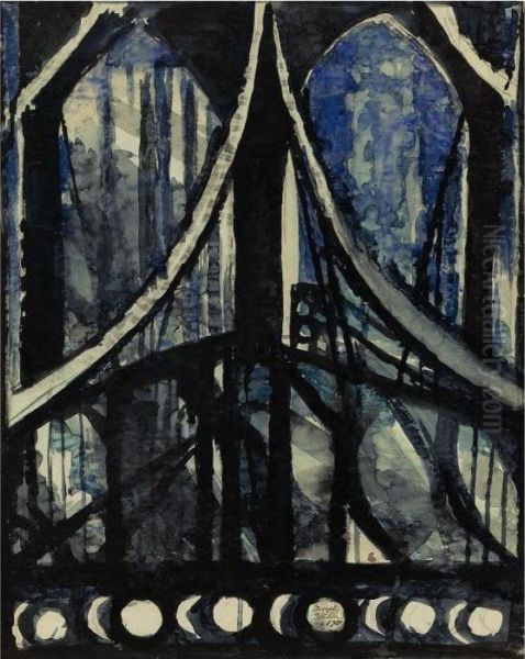 Study Of The Brooklyn Bridge by Joseph Stella