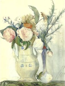 Still Life With Flowers In A Pitcher by Joseph Stella