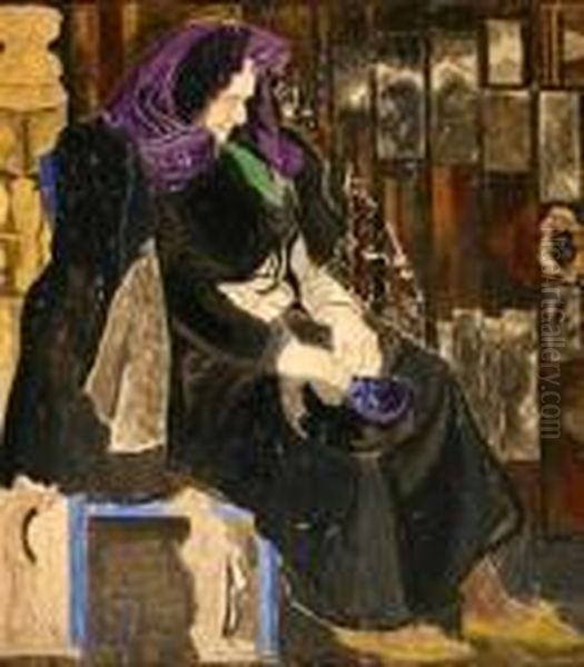 Old Woman Resting - view 1