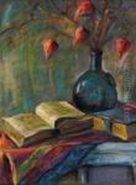 Still Life Of Books And Chinese Lanterns - view 1