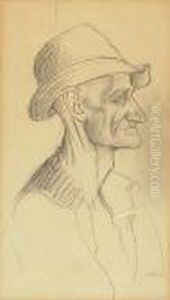 Profile Of Man With Hat by Joseph Stella
