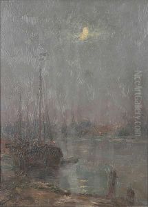 Boten In De Haven by Romain Steppe