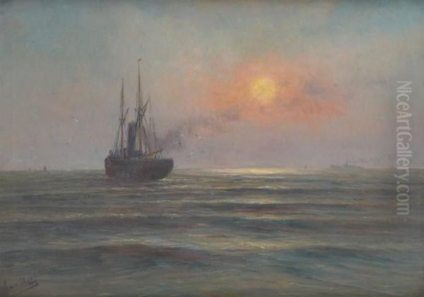 Coucher De Soleil En Mer Dunord - view 1