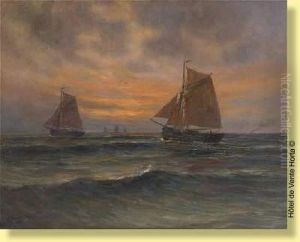 Bateaux De Peche Au Coucher Du Soleil by Romain Steppe