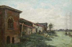 'oude Halte / Hasselt' Canvas. Signed 'romain Steppe / Impression' 'oude Halte / Hasselt' Canvas. Signed 'romain Steppe / Impression'