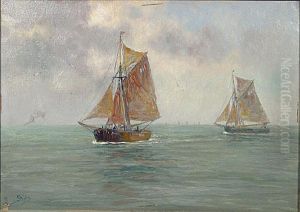 Zeilboten Op Zee. by Romain Steppe