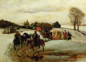 The Spring Pilgrimage of the Tsarina, under Tsar Aleksy Mihailovich, 1868 by Vyacheslav Grigorievich Shvarts