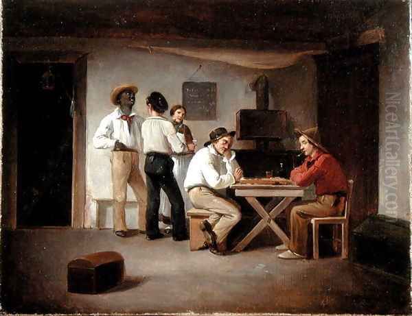 Sailors Playing a Board Game in a Tavern - view 1
