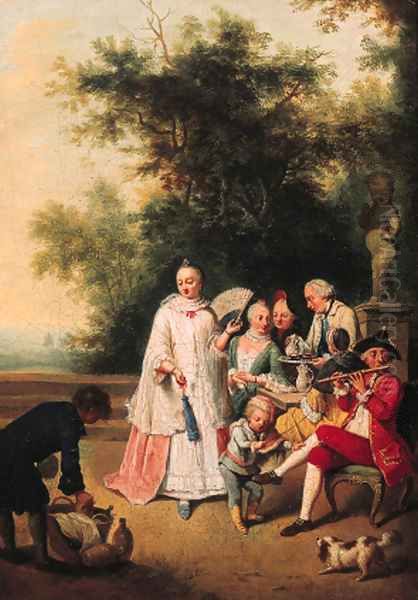 A fete champetre, on a terrace - view 1