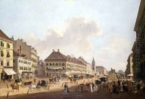 Vienna, the promenade, 1824 by Franz Scheyerer