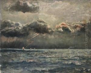 Marine Avec Orage by Aime Stevens