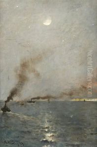 Effet De Lune Par Mer Calme by Aime Stevens