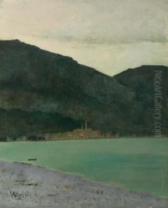 Dusk On The Beach At Menton