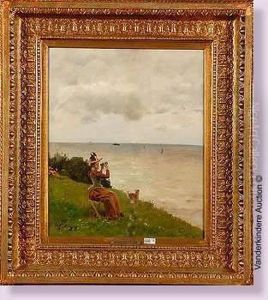 Jeune Femme Observant La Mer A Honfleur