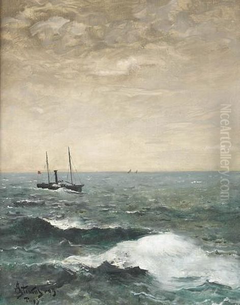 Frachtschiff Auf Offener See - view 1