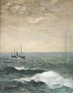 Frachtschiff Auf Offener See