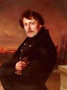 A Portrait Of A Gentleman, Rome In The Distance
