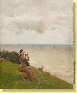 Marine Aux Environs De Honfleur by Aime Stevens