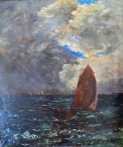 Voilier Dans La Tempete by Aime Stevens