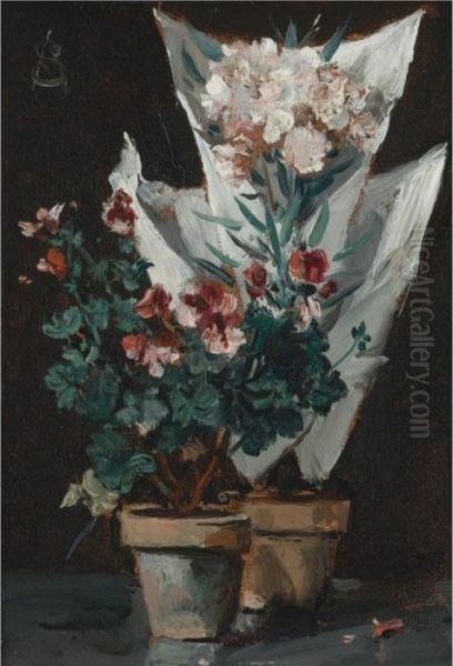 Still Life With Potted Geraniums - view 1