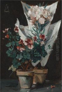 Still Life With Potted Geraniums