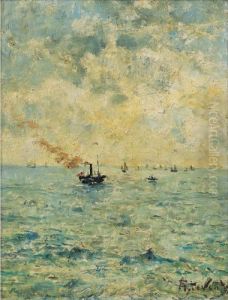 Marine [ ; Marine ; Signed Lower
 Right A. Stevens ; Will Be Included In The Catalogue Raisonne Being 
Prepared By The Comite Stevens] by Aime Stevens