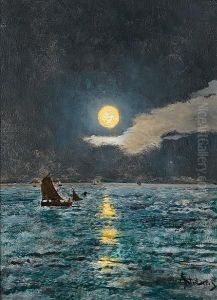 Barques De Peche Au Clair De Lune Barques De Peche Au Clair De Lune