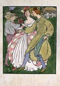 Rustic Couple Dancing by Winifred L. Stamp
