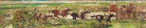 The home strait, Dieppe racecourse by Arthur Haythorne Studd