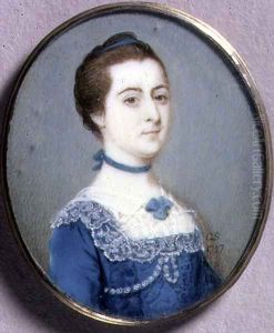 Portrait Miniature of a Lady in a Blue Dress, 1757 by Gervase Spencer