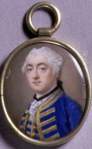 Portrait Miniature of a Man in Blue, 1756 by Gervase Spencer