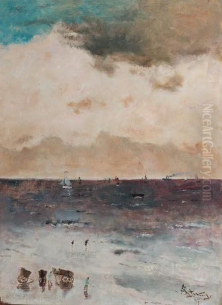 A Coastal View With Shipping At Sea - view 1