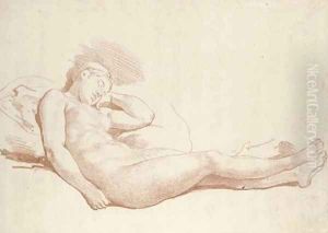 A sleeping female nude by French School